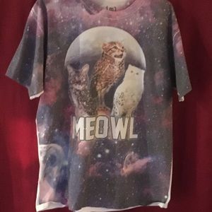 Meowl space cat shirt